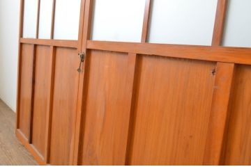 アンティーク建具　大正ロマン溢れるお洒落なガラス戸2枚セット(引き戸)(R-063749)