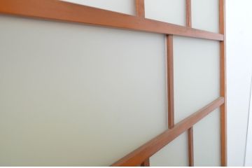 アンティーク建具　大正ロマン溢れるお洒落なガラス戸2枚セット(引き戸)(R-063749)