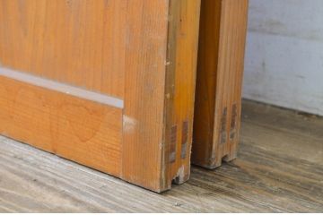 アンティーク建具　大正ロマン溢れるお洒落なガラス戸2枚セット(引き戸)(R-063749)