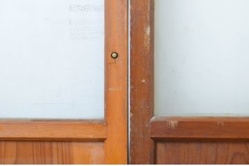 アンティーク建具　大正ロマン溢れるお洒落なガラス戸4枚セット(引き戸)(R-063750)