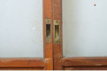 アンティーク建具　大正ロマン溢れるお洒落なガラス戸4枚セット(引き戸)(R-063750)