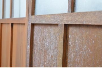 アンティーク建具　大正ロマン溢れるお洒落なガラス戸4枚セット(引き戸)(R-063750)