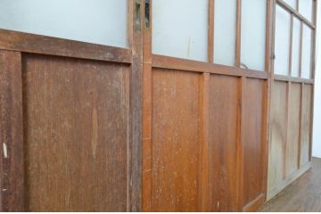 アンティーク建具　大正ロマン溢れるお洒落なガラス戸4枚セット(引き戸)(R-063750)