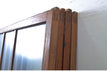 アンティーク建具　大正ロマン溢れるお洒落なガラス戸4枚セット(引き戸)(R-063750)
