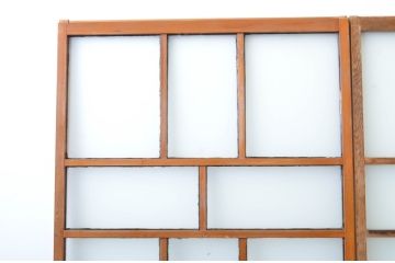 アンティーク建具　大正ロマン溢れるお洒落なガラス戸2枚セット(引き戸)(R-063751)