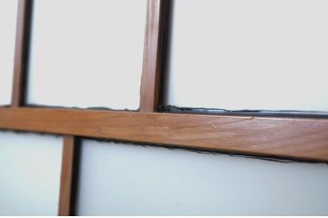 アンティーク建具　大正ロマン溢れるお洒落なガラス戸2枚セット(引き戸)(R-063751)