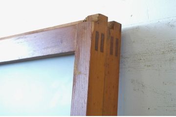 アンティーク建具　大正ロマン溢れるお洒落なガラス戸2枚セット(引き戸)(R-063751)