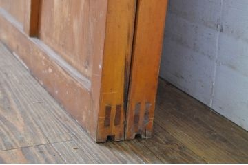 アンティーク建具　大正ロマン溢れるお洒落なガラス戸2枚セット(引き戸)(R-063751)