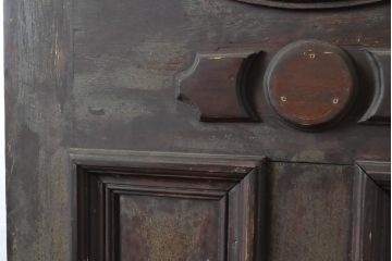アンティーク建具　イギリスアンティーク　ステンドグラスがおしゃれなアクセントになる木製ドア1枚(木製扉、ガラス扉、玄関ドア)(R-063758)