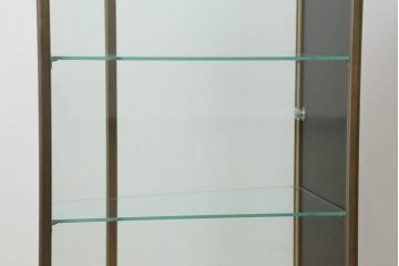 アンティーク家具　コレクションのディスプレイにおすすめ!真鍮枠の小ぶりなガラスケース(ショーケース、飾り棚、陳列棚、店舗什器)(R-063771)