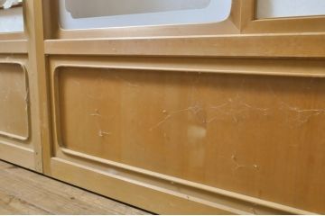中古　上手物　和の空間づくりにおすすめ!　数寄屋で使われていた猫間障子戸4枚セット(雪見障子戸、建具、引き戸、擦り上げ障子戸、擦上障子戸、ガラス戸)(R-063787)