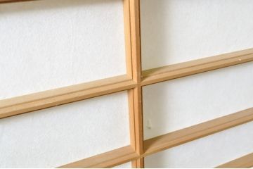 中古　上手物　和の空間づくりにおすすめ!　数寄屋で使われていた猫間障子戸4枚セット(雪見障子戸、建具、引き戸、擦り上げ障子戸、擦上障子戸、ガラス戸)(R-063787)