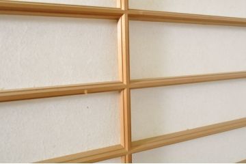 中古　上手物　和の空間づくりにおすすめ!　数寄屋で使われていた猫間障子戸2枚セット(雪見障子戸、建具、引き戸、擦り上げ障子戸、擦上障子戸、ガラス戸)(R-063789)