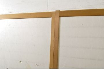 中古　上手物　和の空間づくりにおすすめ!　数寄屋で使われていた猫間障子戸2枚セット(雪見障子戸、建具、引き戸、擦り上げ障子戸、擦上障子戸、ガラス戸)(R-063789)