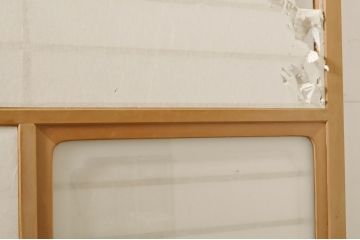 中古　上手物　和の空間づくりにおすすめ!　数寄屋で使われていた猫間障子戸2枚セット(雪見障子戸、建具、引き戸、擦り上げ障子戸、擦上障子戸、ガラス戸)(R-063789)