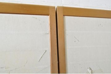 中古　上手物　和の空間づくりにおすすめ!　数寄屋で使われていた猫間障子戸2枚セット(雪見障子戸、建具、引き戸、擦り上げ障子戸、擦上障子戸、ガラス戸)(R-063790)