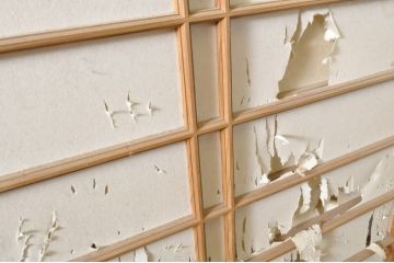 中古　上手物　和の空間づくりにおすすめ!　数寄屋で使われていた幅狭猫間障子戸4枚セット(雪見障子戸、建具、引き戸、擦り上げ障子戸、擦上障子戸、ガラス戸)(R-063791)
