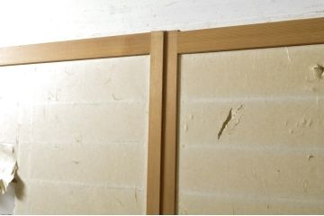 中古　上手物　和の空間づくりにおすすめ!　数寄屋で使われていた幅狭猫間障子戸4枚セット(雪見障子戸、建具、引き戸、擦り上げ障子戸、擦上障子戸、ガラス戸)(R-063791)