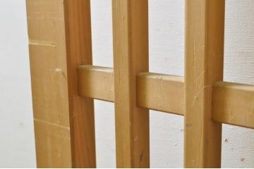 中古　高級品　滑らかな木肌が美しい!数寄屋の荒格子戸2枚セット(建具、引き戸)(R-063792)