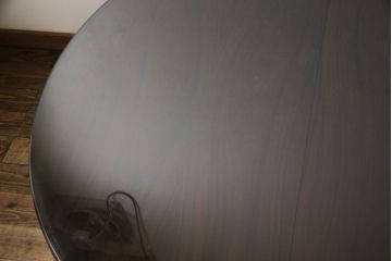 デンマークビンテージ　Skovmand & Andersen(スコブマント&アンダーセン) 社　ローズウッド材　落ち着いた雰囲気がシックな空間づくりにぴったり!ガラス天板付きエクステンションテーブル(ダイニングテーブル、2人掛け、4人掛け、6人掛け、食卓、ラウンドテーブル、丸テーブル、北欧、ヴィンテージ)(R-063800)