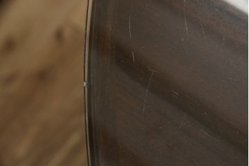 デンマークビンテージ　Skovmand & Andersen(スコブマント&アンダーセン) 社　ローズウッド材　落ち着いた雰囲気がシックな空間づくりにぴったり!ガラス天板付きエクステンションテーブル(ダイニングテーブル、2人掛け、4人掛け、6人掛け、食卓、ラウンドテーブル、丸テーブル、北欧、ヴィンテージ)(R-063800)