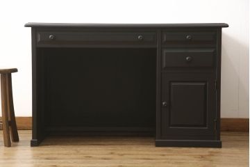 中古　北海道民芸家具　シックな雰囲気が魅力のデスク(机、片袖デスク、在宅ワーク、在宅用ワークデスク)(R-063801)