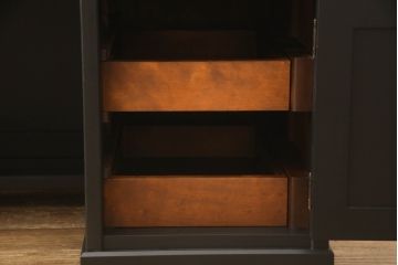 中古　北海道民芸家具　シックな雰囲気が魅力のデスク(机、片袖デスク、在宅ワーク、在宅用ワークデスク)(R-063801)