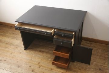 中古　北海道民芸家具　シックな雰囲気が魅力のデスク(机、片袖デスク、在宅ワーク、在宅用ワークデスク)(R-063801)