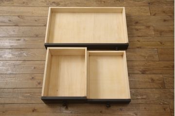 中古　北海道民芸家具　シックな雰囲気が魅力のデスク(机、片袖デスク、在宅ワーク、在宅用ワークデスク)(R-063801)