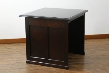 中古　美品　北海道民芸家具　落ち着いた色合いとシンプルなデザインが魅力のサイドデスク(机、サイドテーブル、作業台、在宅用、在宅ワーク)(R-063802)