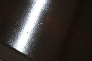 中古　美品　北海道民芸家具　落ち着いた色合いとシンプルなデザインが魅力のサイドデスク(机、サイドテーブル、作業台、在宅用、在宅ワーク)(R-063802)