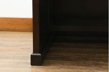 中古　美品　北海道民芸家具　落ち着いた色合いとシンプルなデザインが魅力のサイドデスク(机、サイドテーブル、作業台、在宅用、在宅ワーク)(R-063802)