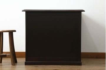 中古　美品　北海道民芸家具　落ち着いた色合いとシンプルなデザインが魅力のサイドデスク(机、サイドテーブル、作業台、在宅用、在宅ワーク)(R-063802)