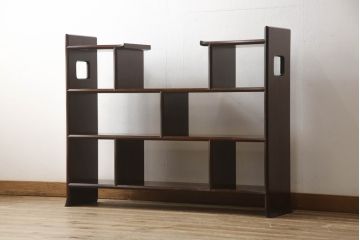 中古　美品　松本民芸家具　品のある佇まいが魅力の違い棚(飾り棚、茶棚、収納棚、戸棚)(定価約33万円)(R-063803)