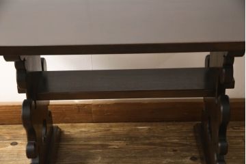 中古　松本民芸家具　特注　脚の透かし彫りが目を引く#14型茶卓(サイドテーブル、コーヒーテーブル)(R-063806)