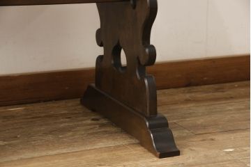 中古　松本民芸家具　特注　脚の透かし彫りが目を引く#14型茶卓(サイドテーブル、コーヒーテーブル)(R-063806)
