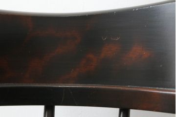 中古　北海道民芸家具　HM630　格好良い佇まいが魅力のキャプテンチェア(肘掛け椅子、アームチェア、イス、板座チェア)(R-063807)