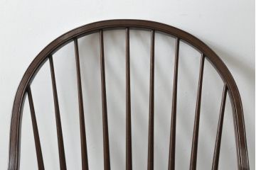 中古　超美品　松本民芸家具　すっきりとしたデザインが魅力のアーチバックアームチェア(椅子、イス、板座チェア、ダイニングチェア、ウインザーチェア、ウィンザーチェア、アームチェア、曲木)(定価約19万円)(R-063808)