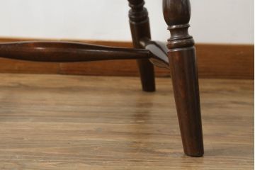 中古　超美品　松本民芸家具　すっきりとしたデザインが魅力のアーチバックアームチェア(椅子、イス、板座チェア、ダイニングチェア、ウインザーチェア、ウィンザーチェア、アームチェア、曲木)(定価約19万円)(R-063808)