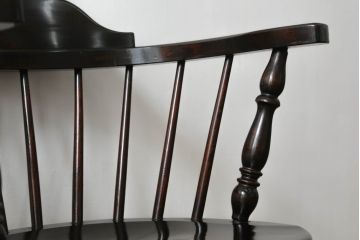 中古　松本民芸家具　#91型　落ち着きのある大人カフェ風インテリアが叶うキャプテンチェア(アームチェア、板座チェア、椅子、ダイニングチェア、イス)(定価約13万円)(R-063809)