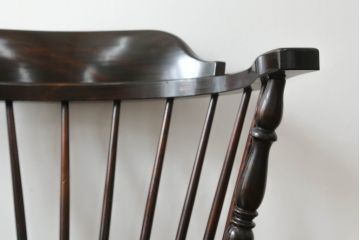 中古　松本民芸家具　#91型　落ち着きのある大人カフェ風インテリアが叶うキャプテンチェア(アームチェア、板座チェア、椅子、ダイニングチェア、イス)(定価約13万円)(R-063809)