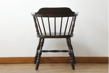 中古　松本民芸家具　#91型　落ち着きのある大人カフェ風インテリアが叶うキャプテンチェア(アームチェア、板座チェア、椅子、ダイニングチェア、イス)(定価約13万円)(R-063809)