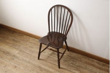 中古　美品　松本民芸家具　シックな佇まいが魅力的な#72型・リーチチェア(ダイニングチェア、ウィンザーチェア、板座チェア、椅子、ウインザーチェア)(R-063810)
