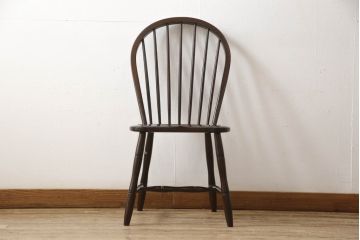 中古　松本民芸家具　シックな佇まいが魅力的な#72型・リーチチェア(ダイニングチェア、ウィンザーチェア、板座チェア、椅子、ウインザーチェア)(R-063811)