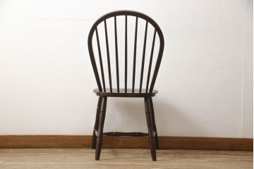 中古　松本民芸家具　シックな佇まいが魅力的な#72型・リーチチェア(ダイニングチェア、ウィンザーチェア、板座チェア、椅子、ウインザーチェア)(R-063811)