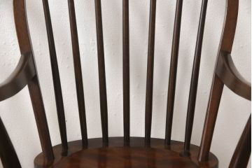 中古　美品　松本民芸家具　美しいシルエットが目を引く#85リーチ型アームチェア2脚セット(ダイニングチェア、板座チェア、アームチェア、椅子)(R-063812)