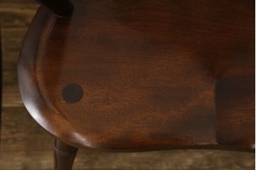 中古　美品　松本民芸家具　美しいシルエットが目を引く#85リーチ型アームチェア2脚セット(ダイニングチェア、板座チェア、アームチェア、椅子)(R-063812)