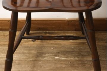中古　美品　松本民芸家具　美しいシルエットが目を引く#85リーチ型アームチェア2脚セット(ダイニングチェア、板座チェア、アームチェア、椅子)(R-063812)