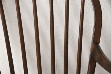 中古　美品　松本民芸家具　クッション付き　美しいシルエットが目を引く、#85リーチ型アームチェア2脚セット(ダイニングチェア、板座チェア、アームチェア、椅子)(R-063813)