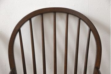 中古　美品　松本民芸家具　クッション付き　美しいシルエットが目を引く、#85リーチ型アームチェア2脚セット(ダイニングチェア、板座チェア、アームチェア、椅子)(R-063813)